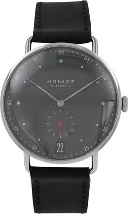 NOMOS Glash&uuml;tte Pre-owned Nomos Metro 38 Date Black Ruthenium Dial Mens Watch 1103