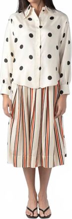 LA PRESTIC OUISTON Brooks Top In Pois Grosso Noir