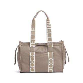 Coccinelle 2Day Signature Handbag - female - Coccinelle - Shopping Bags - Beige - ONE SIZE - Bags