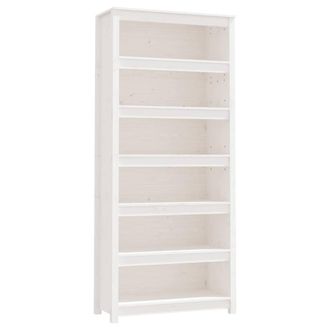 Berkfield Home Book Cabinet White 80x35x183 cm Solid Wood Pine | Size: 80 x 35 x 183 cm