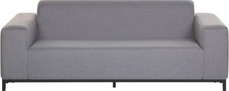 Beliani Sof&aacute; 3 Plazas De Poli&eacute;ster Gris Negro Patas Metal Interior Exterior Rovigo