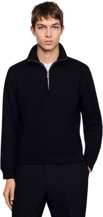 Sandro Cotton sweatshirt in Black at Nordstrom, Size Xx-Large