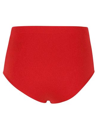Ferragamo Ribbed Cashmere Knit Shorts - Red