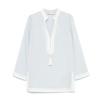 Tory Burch Tory Burch, Tunics, female, Blue, Size: M Sky Blue Shirt