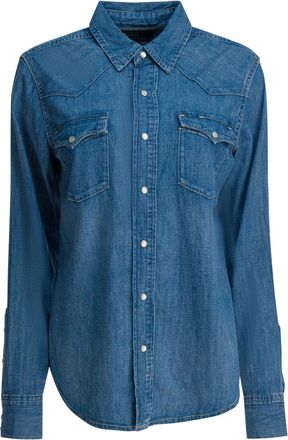 Polo Ralph Lauren Western Denim Shirt Shirts Light Blue-Donna