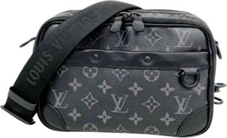 Louis Vuitton Pre-owned Cross Body Bags, male, Black, Size: ONE SIZE Pre-owned Alpha Messenger Shoulder Bag