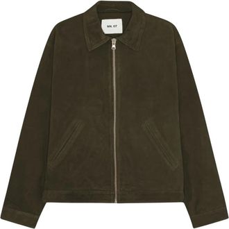 Nn.07 Petrus Suede Jacket - Heren - Leren en Su&egrave;de Jassen - Groen - M - Katoen - Jassen