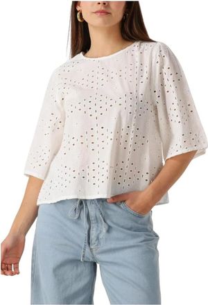 Modstr&ouml;m Overhemden, Dames, Wit, M, Witte Stijlvolle Top voor Vrouwen