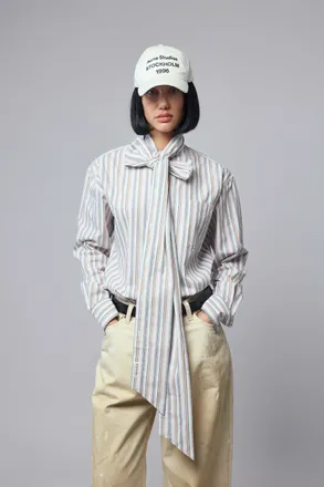 Acne Studios Striped Blouse with Scarf
