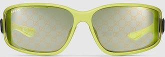 Gucci Rectangular Frame Sunglasses, Green
