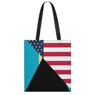 Generic U.S. And Bahamas Flag Womens Tote Casual Shopping Bag Lightweight Shoulder Bags Hobos Handbag for Work Travel Daily 35x40cm