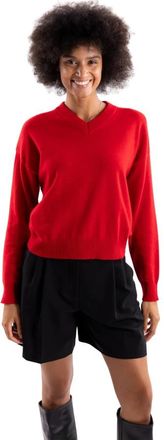 Pinko Valencia V-neck Sweater - Dames - V-hals truien - Rood - XS - Wol - Truien & Vesten