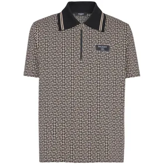 Balmain Labyrinth Jacquard Polo Shirt