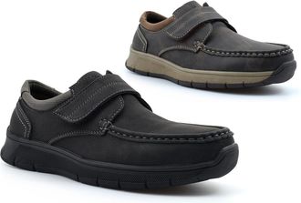 Generic Mens Touch Fastening Shoes Size 6 Boys Shoes Size 10 Casual Shoe Mens Touch Fastening Shoe Casual Comfort Sizes 6-12 Black/Brown 12 UK