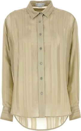 Stella McCartney Khaki Zijden Overhemd - Dames - Overhemden - Groen - S - Overhemden