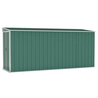 Berkfield Home Wall-mounted Garden Shed Green 118x382x178 cm Galvanised Steel | Size: 118 x 382 x 178 cm