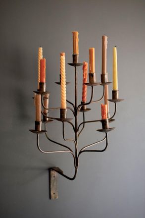 Kalalou Iron Thirteen Taper Wall Candelabra