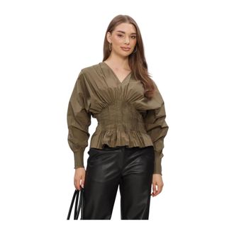 Notre-V Nv-Isel Blouse - Dames - Blouses & Shirts - Groen - Maat: M Katoen