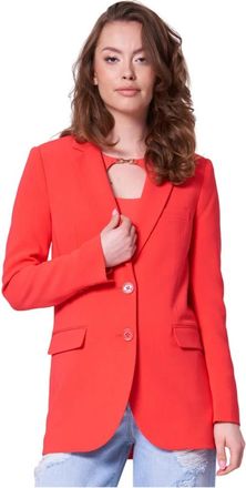 Michael Kors Cr&ecirc;pe Boyfriend Blazer - Dames - Blazers - Rood - M - Jassen