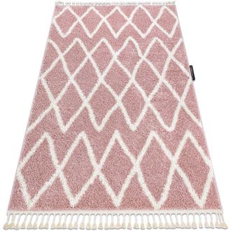RugsX Rugsx - Alfombra Berber Beni Rosado Franjas Bereber Marroqu&iacute; Shaggy Pink 180x270 Cm