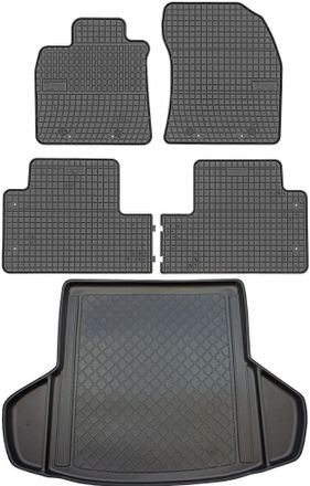 OEM Toyota Avensis Iii Kombi De 01.2009 A 08.2018 Set - Alfombrillas De Goma Para Coche + Alfombrilla Para Maletero