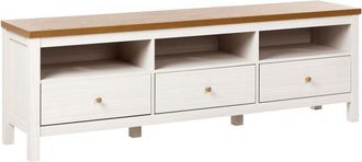 Beliani Beliani - Elegante mueble tv con 3 cajones tablero de partículas muebles de sala de estar blanco Inverell