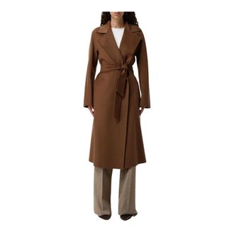 Max Mara Belted Coats, female, Brown, Size: M Belted Wrap Coat
