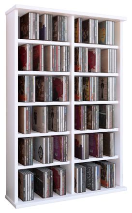 ebuy24 Ebuy24 - Soporte De Dvd De Cd De Madera Vcm Estante De Cd Con Espacio Para 300 Cd O 130 Dvd O 72 V&iacute;deos Dimensiones: Al. 92 X An. 60 X P. 18 Cm. Estan
