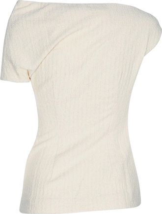 Toteme One-Shoulder Cotton Sweater - Ecru