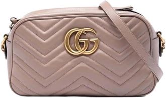 Gucci Pre-owned Quilted Crossbody Bag - Dames - Vintage Schoudertas - Beige - ONE Size - Leer - Vintage