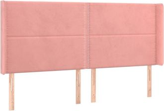 vidaXL Cabecero Con Led De Terciopelo Rosa 183x16x118/128 Cm Vidaxl