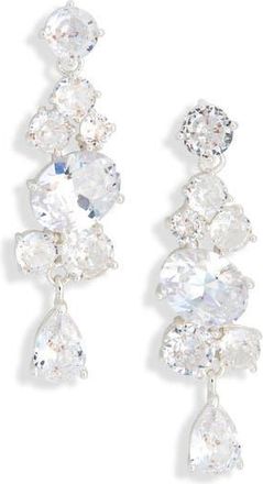 Nordstrom Rack Mixed Cubic Zirconia Drop Earrings in Clear- Silver at Nordstrom Rack