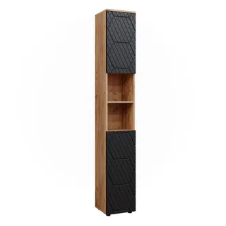 Vicco Armario De Ba&ntilde;o Irma, Rayas Antracita, 30 X 192 Cm