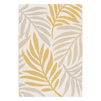 Sweeek Alfombra de interior/exterior, estampado beige y mostaza, poli&eacute;ster