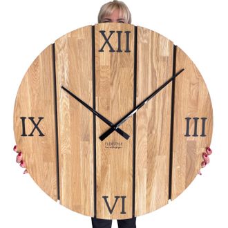 OEM Reloj De Pared Grande De Madera Maciza De Roble, 80 Cm
