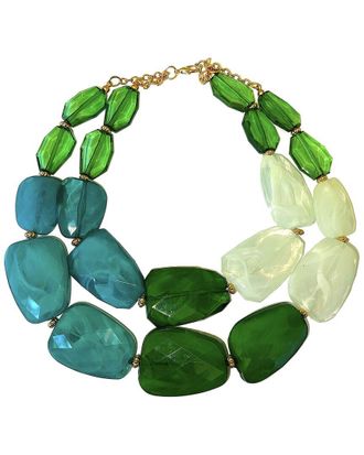 Liv Oliver 18K Plated Quartz Statement Necklace