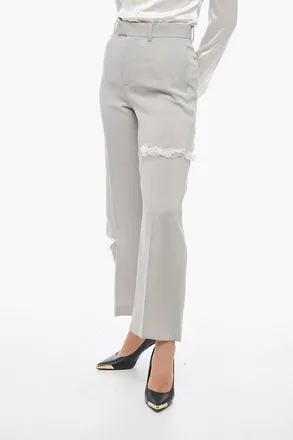 Undercover Pantaloni 4 Tasche con Cut-outs e Dettagli in Pizzo Undercover