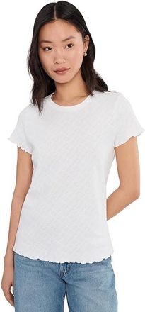 Nic+Zoe Lace Knit T-Shirt Womens Clothing Paper White : XL (US 16-18), Cotton
