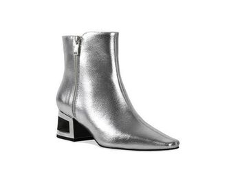 Ninety Union Metallic Square Heel Bootie in Silver at Nordstrom, Size 6