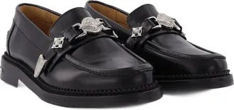 Toga Archives Womens Aj1041 Loafers - Toga Pulla Black Polido Cowhide Shoes Flat-Shoes
