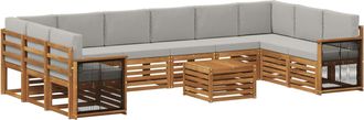 vidaXL Conjunto De Sof&aacute;s De Exterior 8 Uds. Natural Y Gris Claro Vidaxl