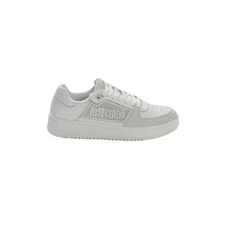 Just Cavalli Schoenen, Dames, Wit, 36 EU, Leer, Leather Logo Sneakers