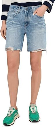 AG - Adriano Goldschmied Ex-boyfriend Mid Rise Slouchy Shorts Womens Shorts Sierra Meadow : 27 11, Cotton