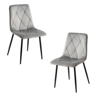 Regalos Miguel Regalos Miguel - Packs Sillas Comedor - Pack 2 Sillas Lyke Terciopelo - Gris Claro