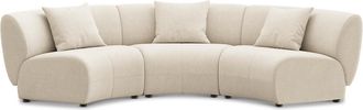 Castlery Auburn Armless Curve Sofa Customized, Performance Linen Weave, Cream, Spill Resistant, Modular for Sofas by Castlery