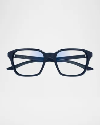 Gucci Men & apos;s 52MM Acetate Rectangle Optical Eyeglasses