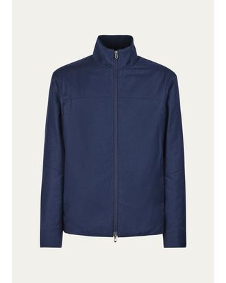 Sease Mens Stand Collar Full-Zip Jacket