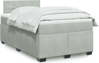 vidaXL Vidaxl - Cama Box Spring Con Colch&oacute;n Terciopelo Gris Claro 120x200 Cm