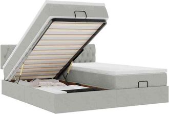 vidaXL Vidaxl - Estructura De Cama Otomana Colchones Terciopelo Gris Claro