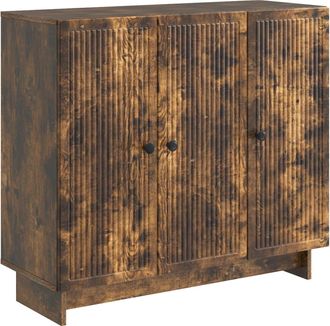 vidaXL Aparador Roble Ahumado 89 X 34,5 X 80 Cm Madera De Ingenier&iacute;a Vidaxl